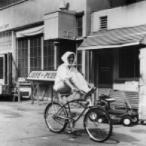 Katharine Hepburn Riding a Bicycle